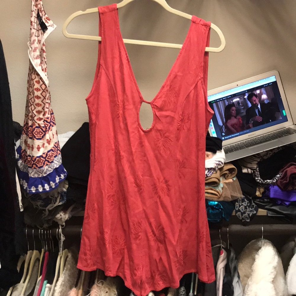 Pink floral romper